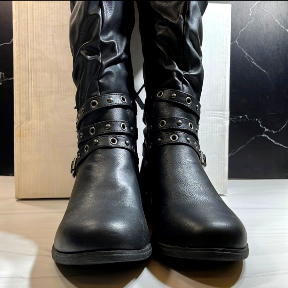 XOXO Minka Slouchy Wide Calf Women’s Tall Boot Black sz 9.5